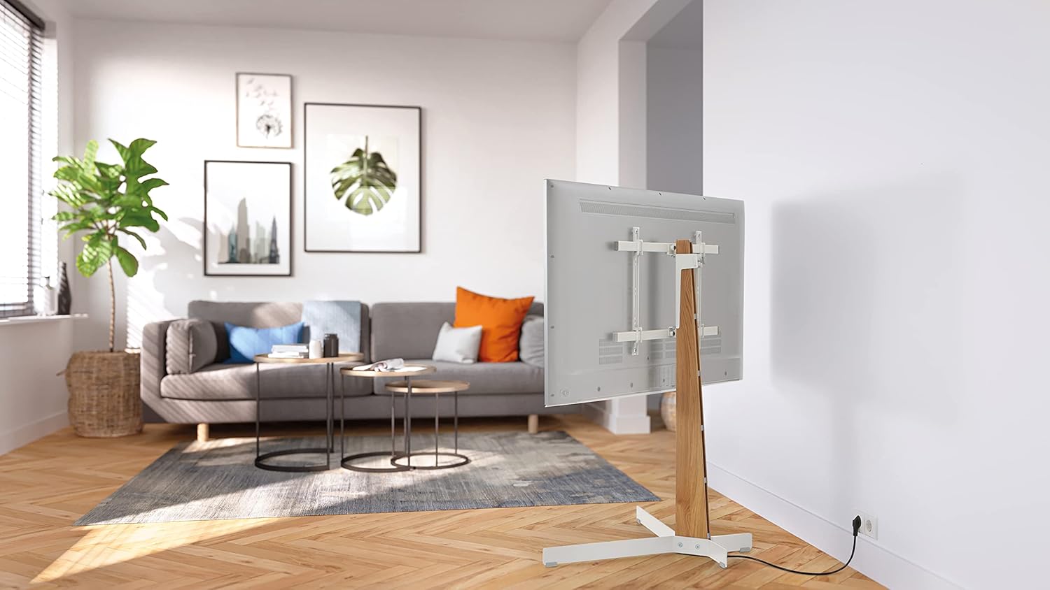 Vogel's TVS 3695B - TV floorstand  Mobile TV Cart with Shelf & Castors for Screens up to 60" (50kg)