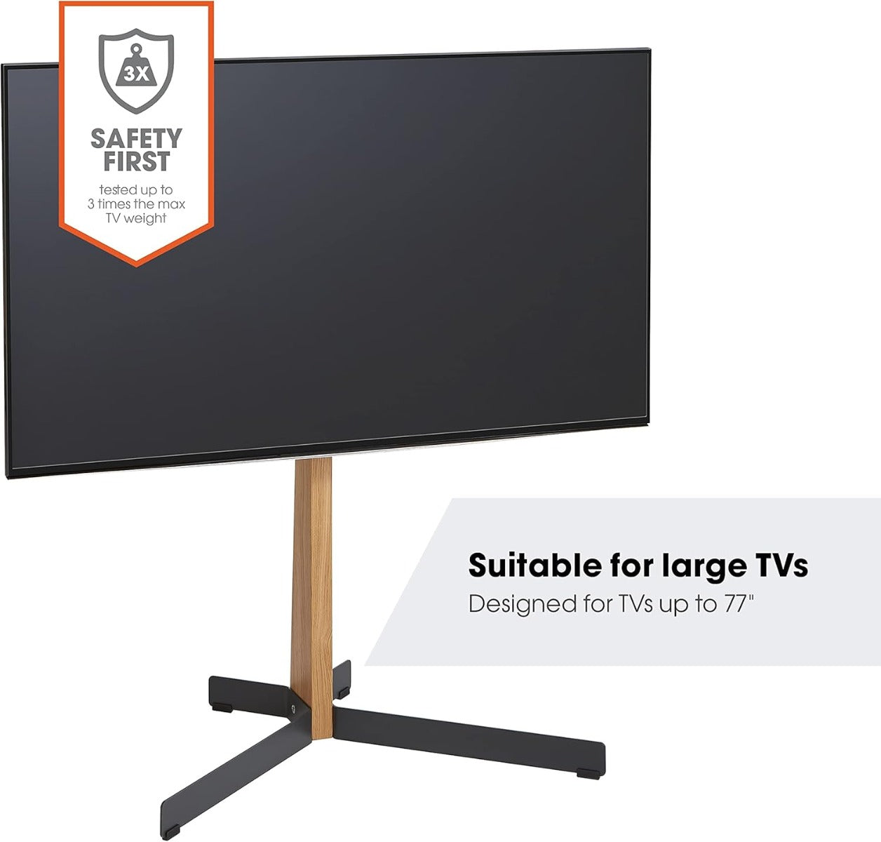 Vogel's TVS 3695B - TV floorstand  Mobile TV Cart with Shelf & Castors for Screens up to 60" (50kg)