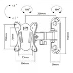 Techlink TWM102 Single Arm Articulated Wall Mount, Screens up to 27"