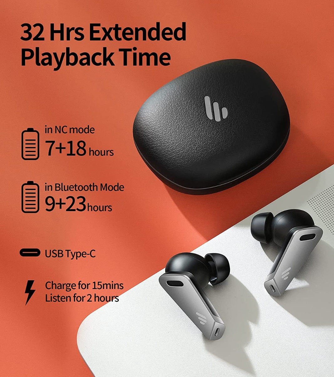 EDIFIER TWS NB2 Pro True Wireless Earbuds with Active Noise Cancellation White