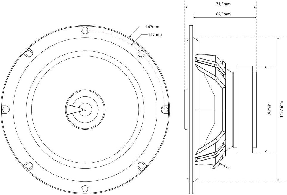 MTX Audio TX265C - New Terminator 6.5" (165mm) 2-way Coaxial Speaker 260W Max