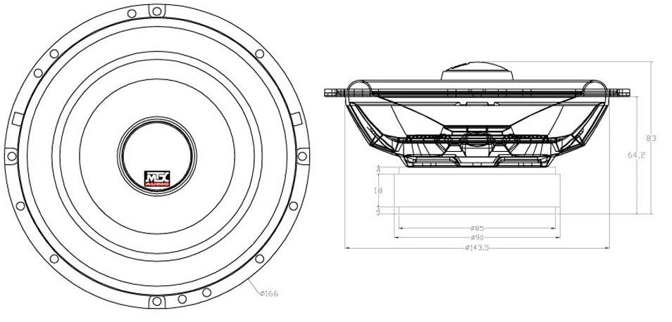MTX TX665C TX6 Series 16.5cm 310W Coaxil Speakers