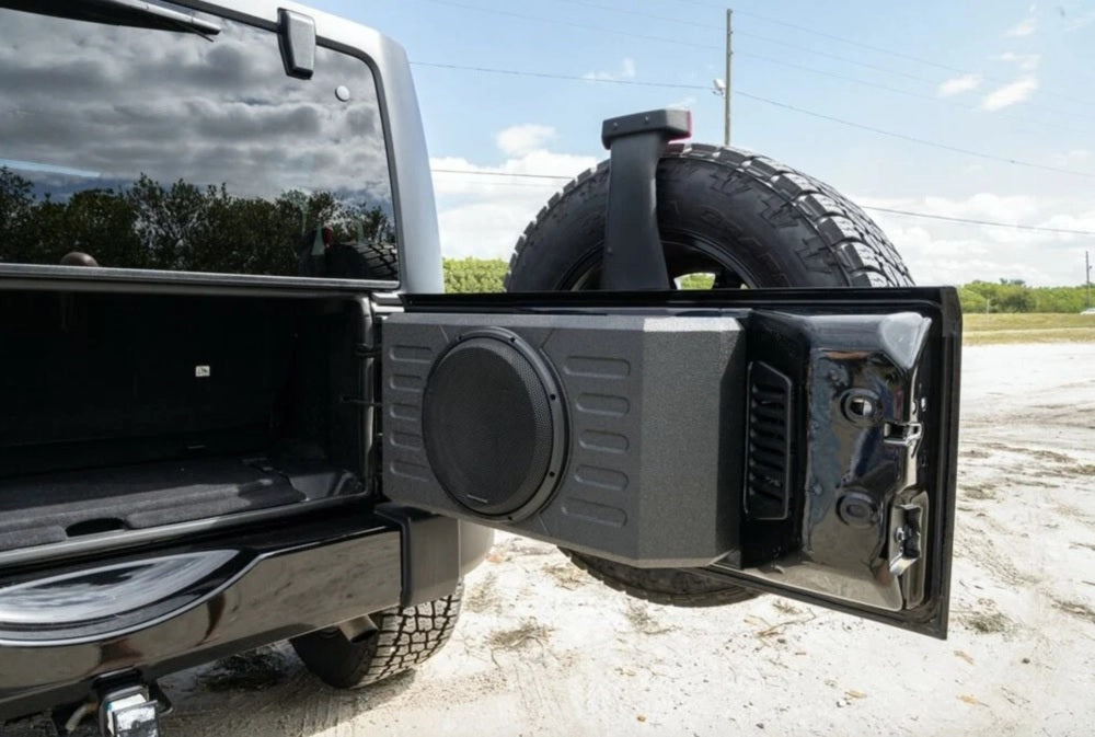 Stinger TXJWB12 Swing Gate-Mounted 12-Inch Subwoofer Enclosure  Jeep Models