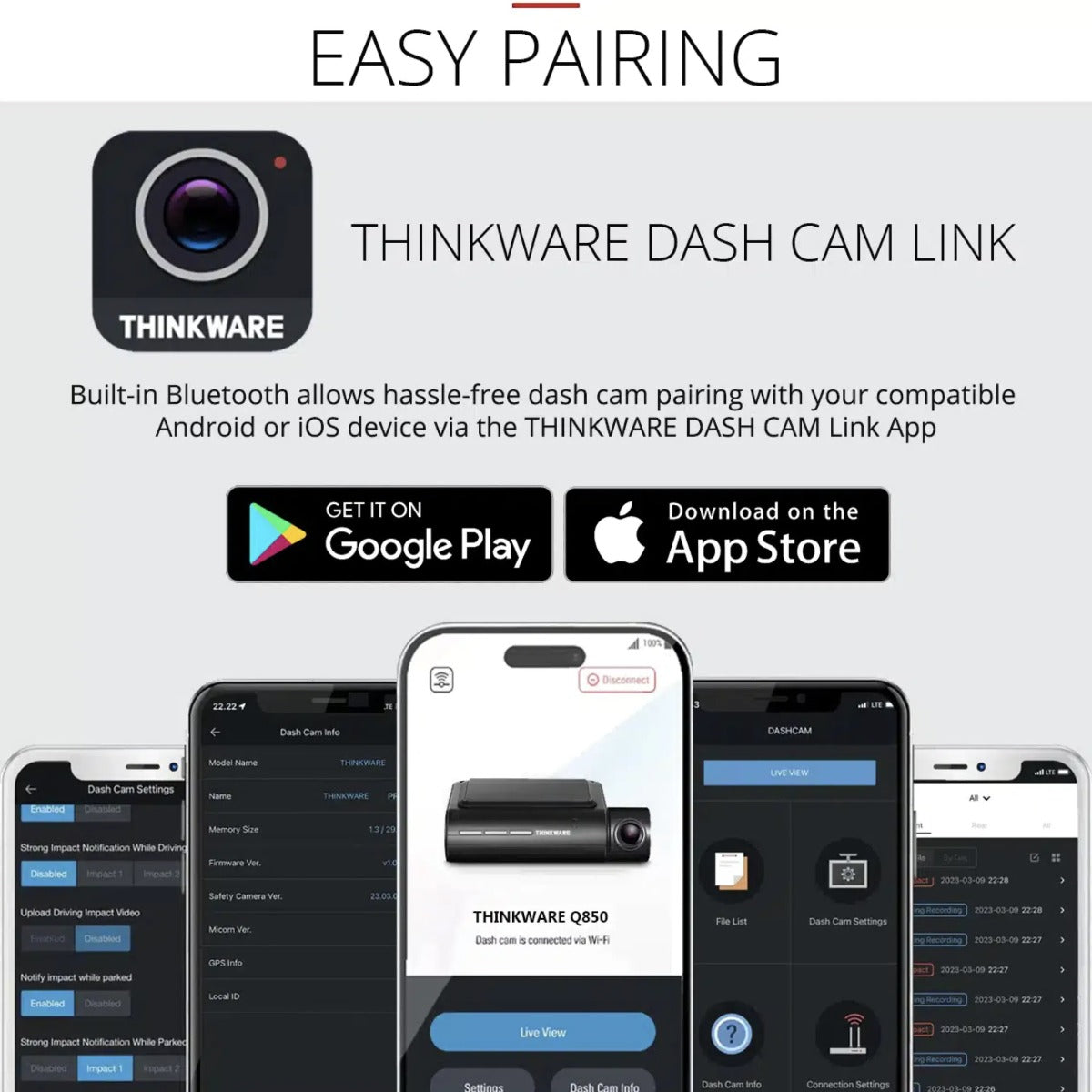 Thinkware U1000 Plus 4K UHD 2CH Front & Rear Dash Cam WiFi Bluetooth 64GB SD Card