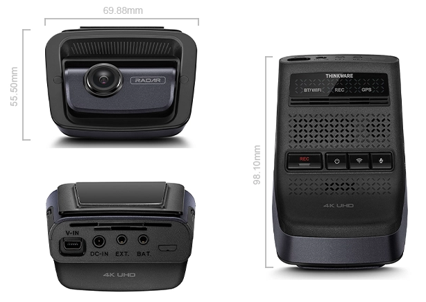 Thinkware U3000 4K Front Only Dashcam, Built-In Radar, Bluetooth, Wifi, Super Night Vision, 64GB