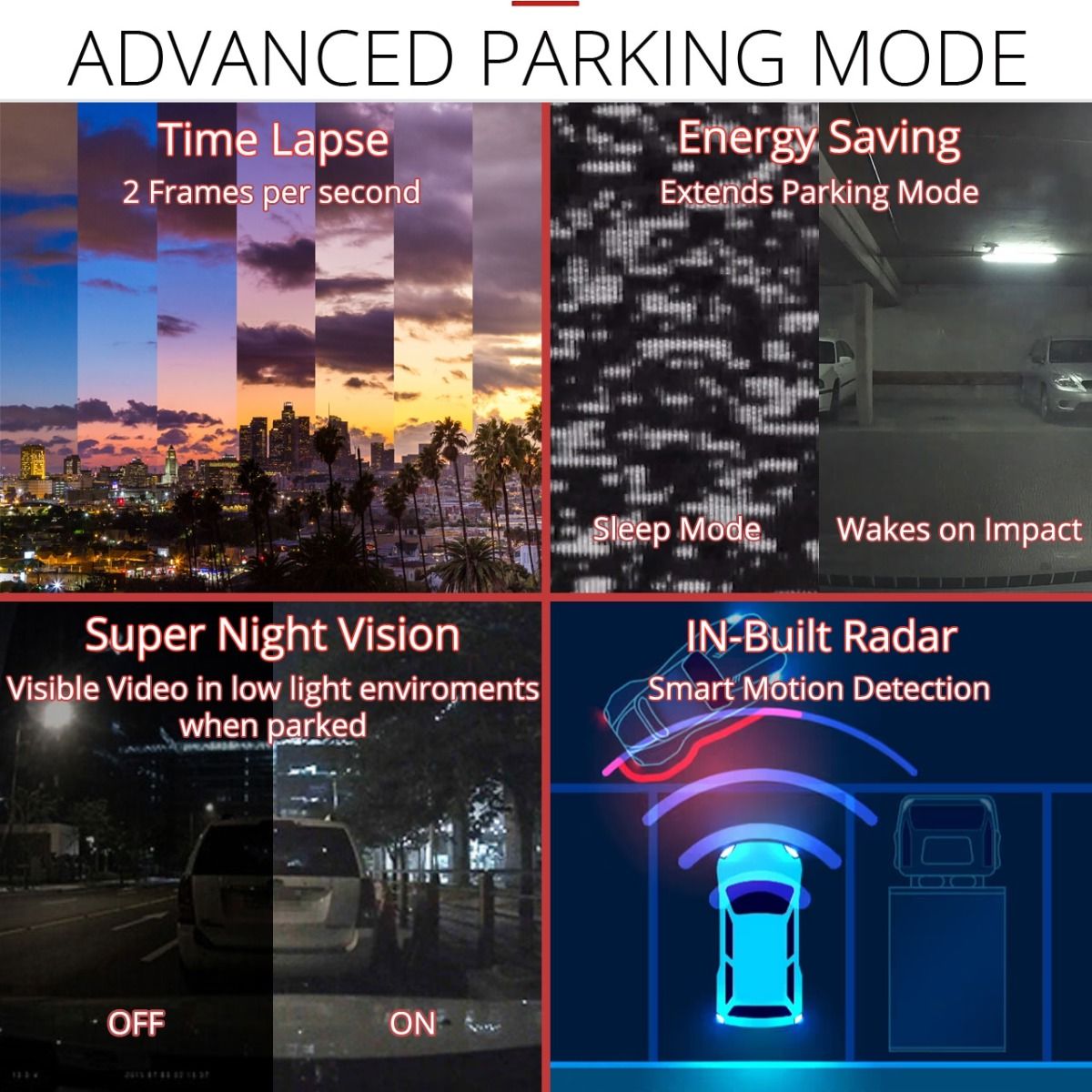 Thinkware U3000 PRO-2CH 4K Front & 2K Rear Dashcam, Built-In Radar & HDR, Bluetooth, Wifi, Super Night Vision, 64GB SD Card