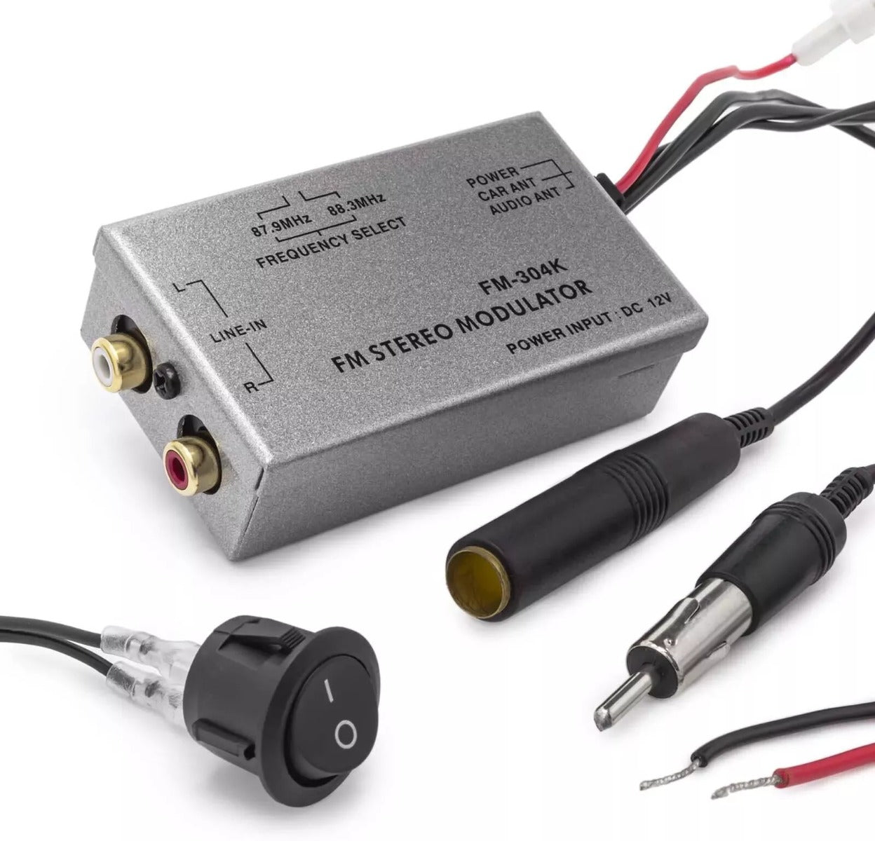 Universal FM modulator interface for aux in 24-500