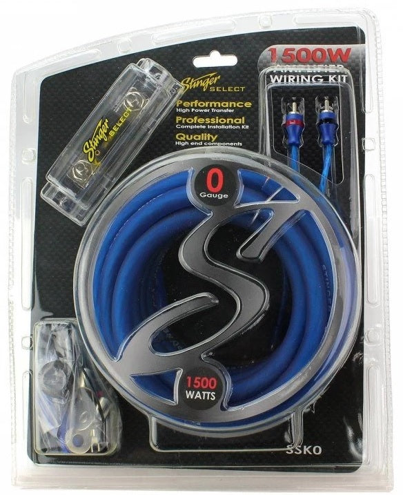 Stinger Select SSK0 - 1/0 Gauge 1500W Complete Amplifer Wiring Kit