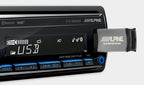 Alpine UTE-204DAB Mechless Android USB / AUX Radio with Variable Illumination, Bluetooth DAB Antenna