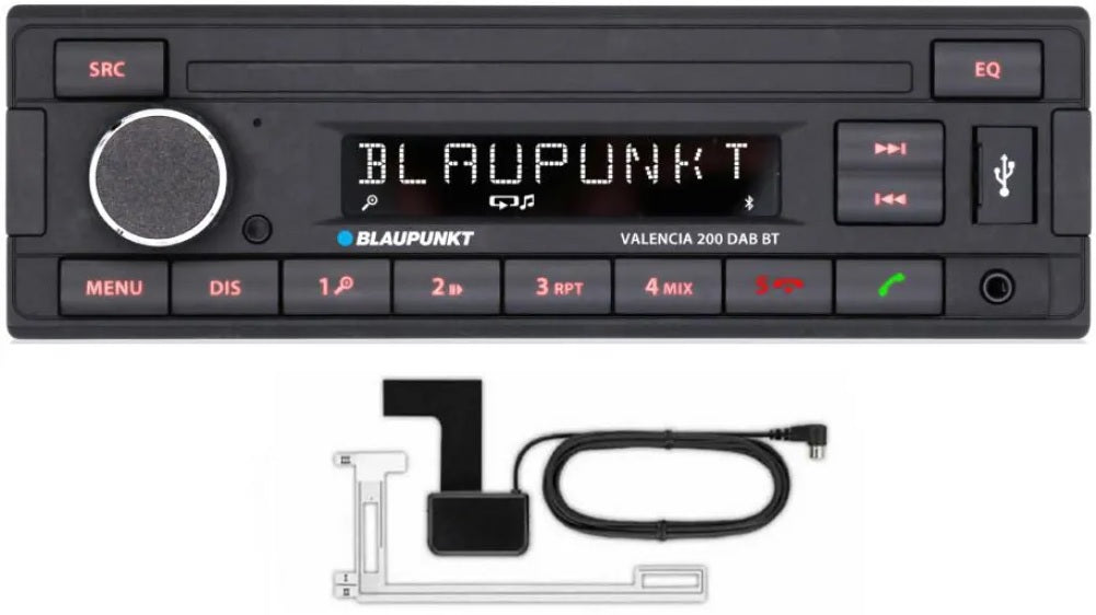 Blaupunkt Valencia 200DAB BT Car Stereo DAB Radio Bluetooth USB AUX+  DAB Aerial