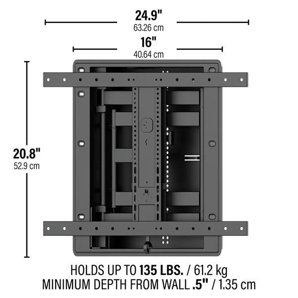 SANUS VIWLF128 Premium Large In-Wall Full-Motion Mount for TVs 42"-85"