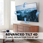 SANUS VLT7-B2 Advanced Tilt and Swivel 4D Premium TV Wall Mount for TVs up to 90"