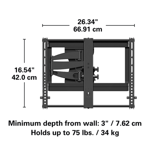 SANUS VMF620-B2 Premium Series Full-Motion+ Mount for 40" - 55" Screens Black