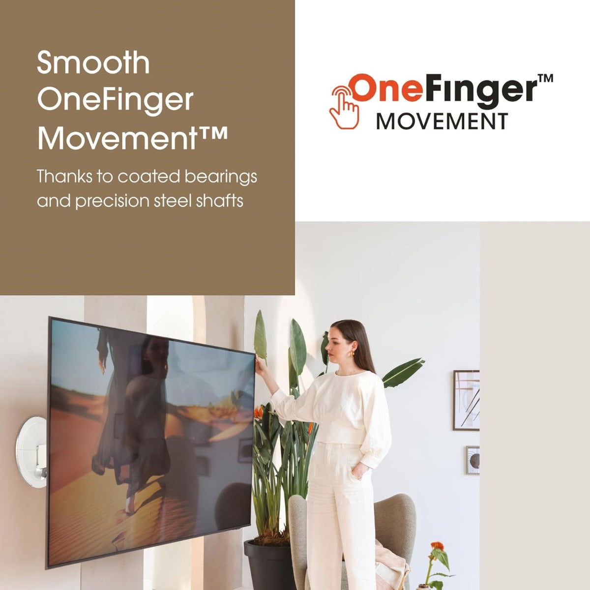 Vogels Signature TVM7675 Electric Swivelling TV Wall Mount Bracket in White