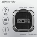 Volkano VK3303BK Mega Bazooka Squared Speaker with Bluetooth, FM Radio, Aux In, SD Card and USB Input