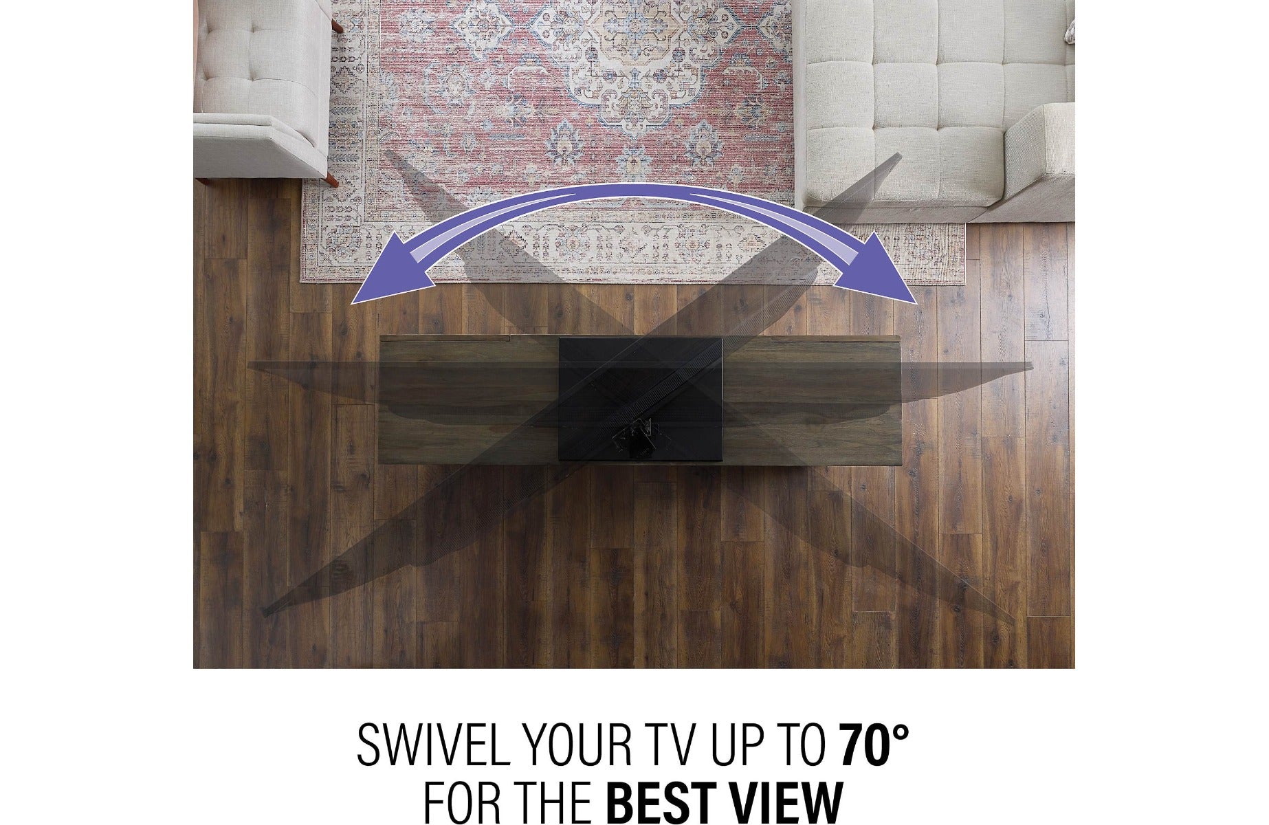 SANUS VSTVS2-B2 Premium XL Swivel TV Pedestal Stand for Screens 40" - 85" (125 lbs)