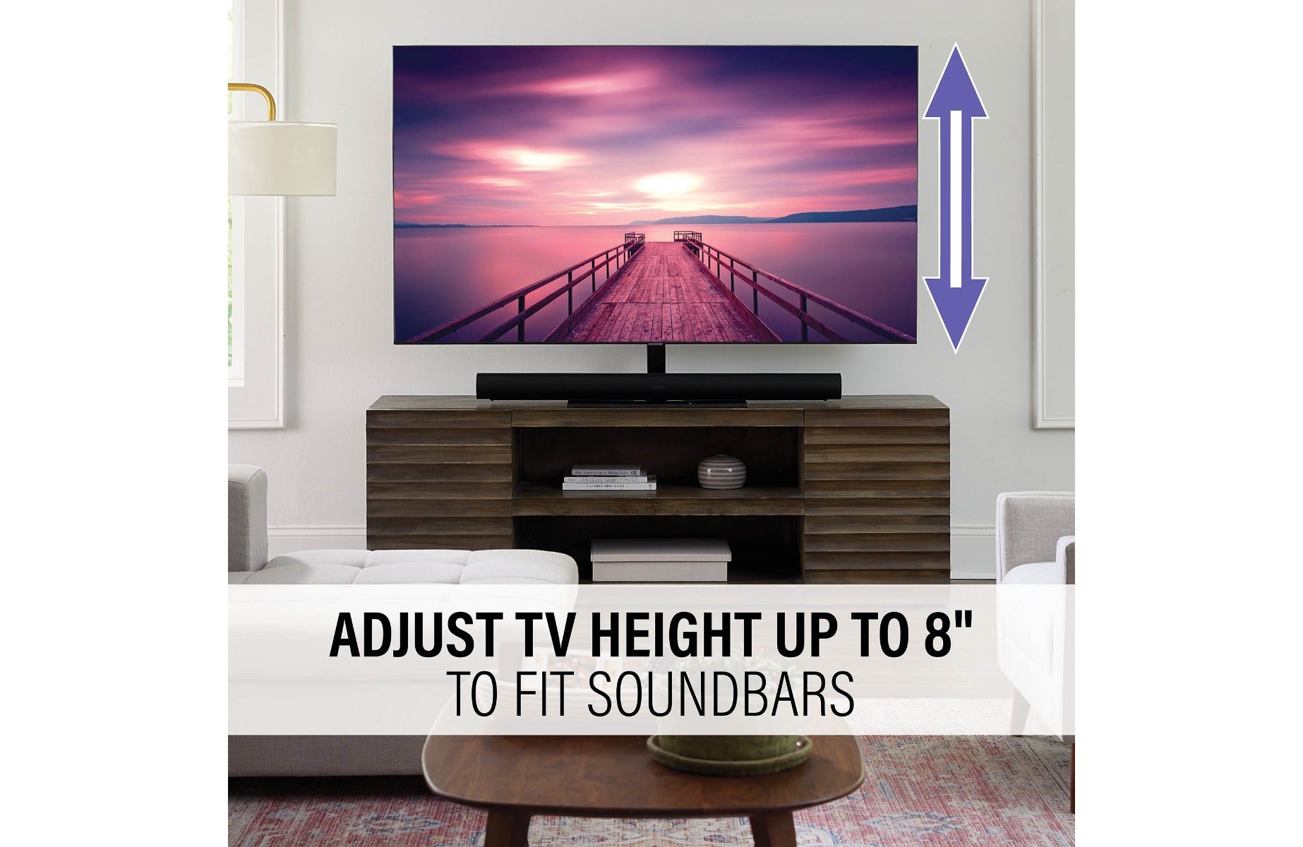 SANUS VSTVS2-B2 Premium XL Swivel TV Pedestal Stand for Screens 40" - 85" (125 lbs)