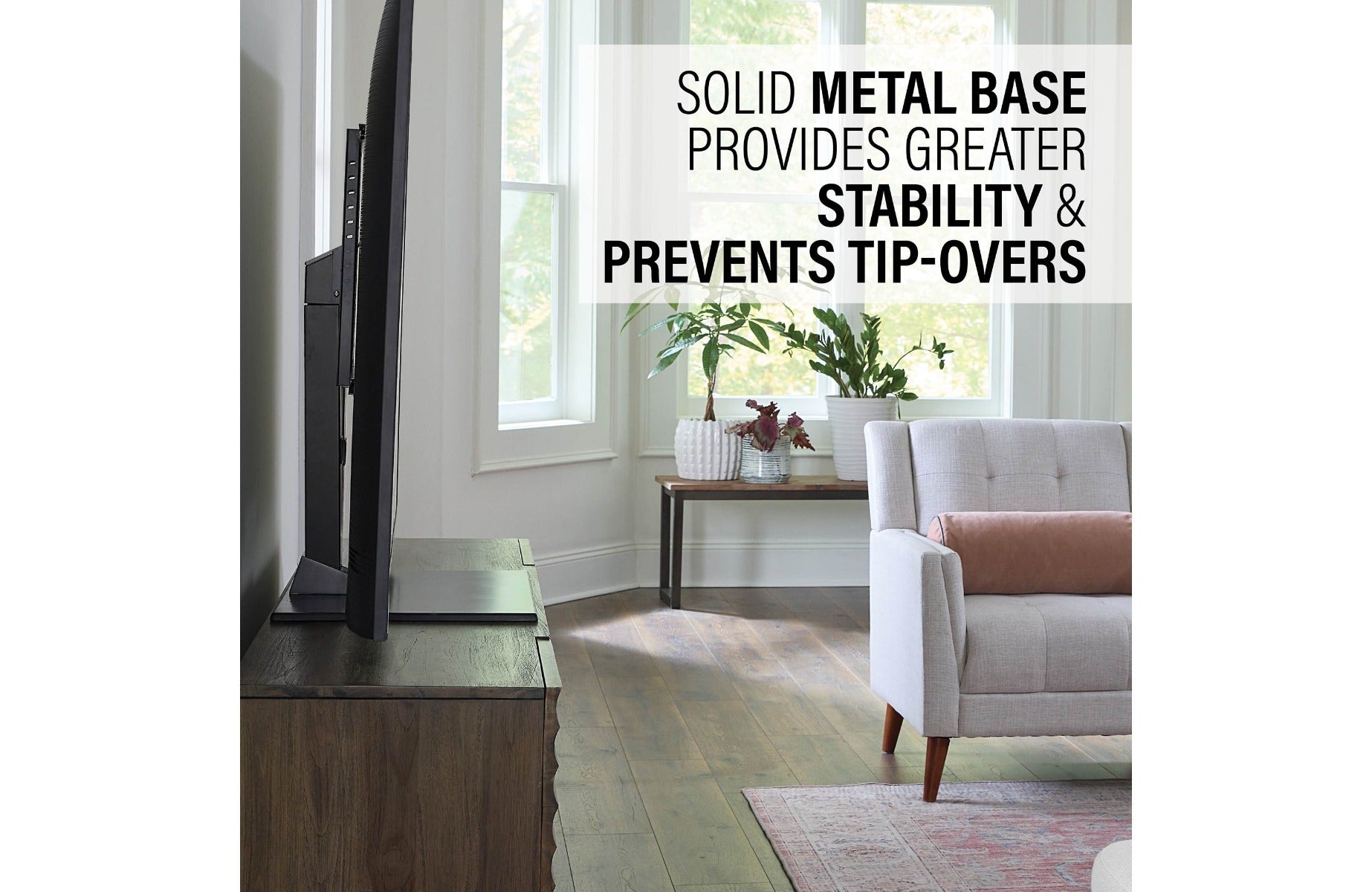 SANUS VSTVS2-B2 Premium XL Swivel TV Pedestal Stand for Screens 40" - 85" (125 lbs)