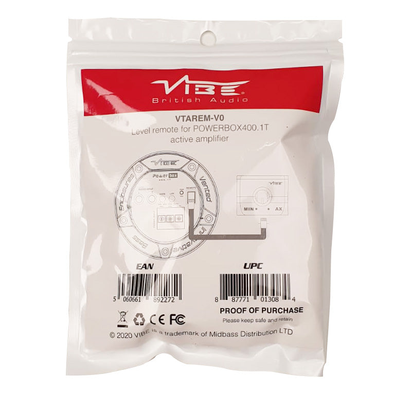 Vibe VTAREM-V0 Powerbox Bass Remote for POWERBOX400.1M All Active Enclosures