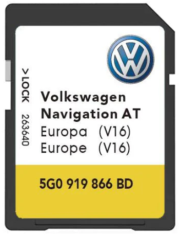 VW V16 (AT) MIB1 DISCOVER MEDIA SAT NAV SD CARD MAP UK & EUROPE