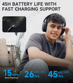 EDIFIER W800BT Pro Wireless Headphones with Active Noise Cancellation - Black