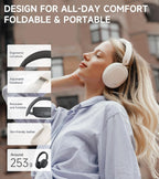 EDIFIER W800BT Pro Wireless Headphones with Active Noise Cancellation - Ivory