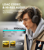 EDIFIER W820NB Plus Active Noise Cancelling Bluetooth Stereo Hi-Res Headphones  - Black