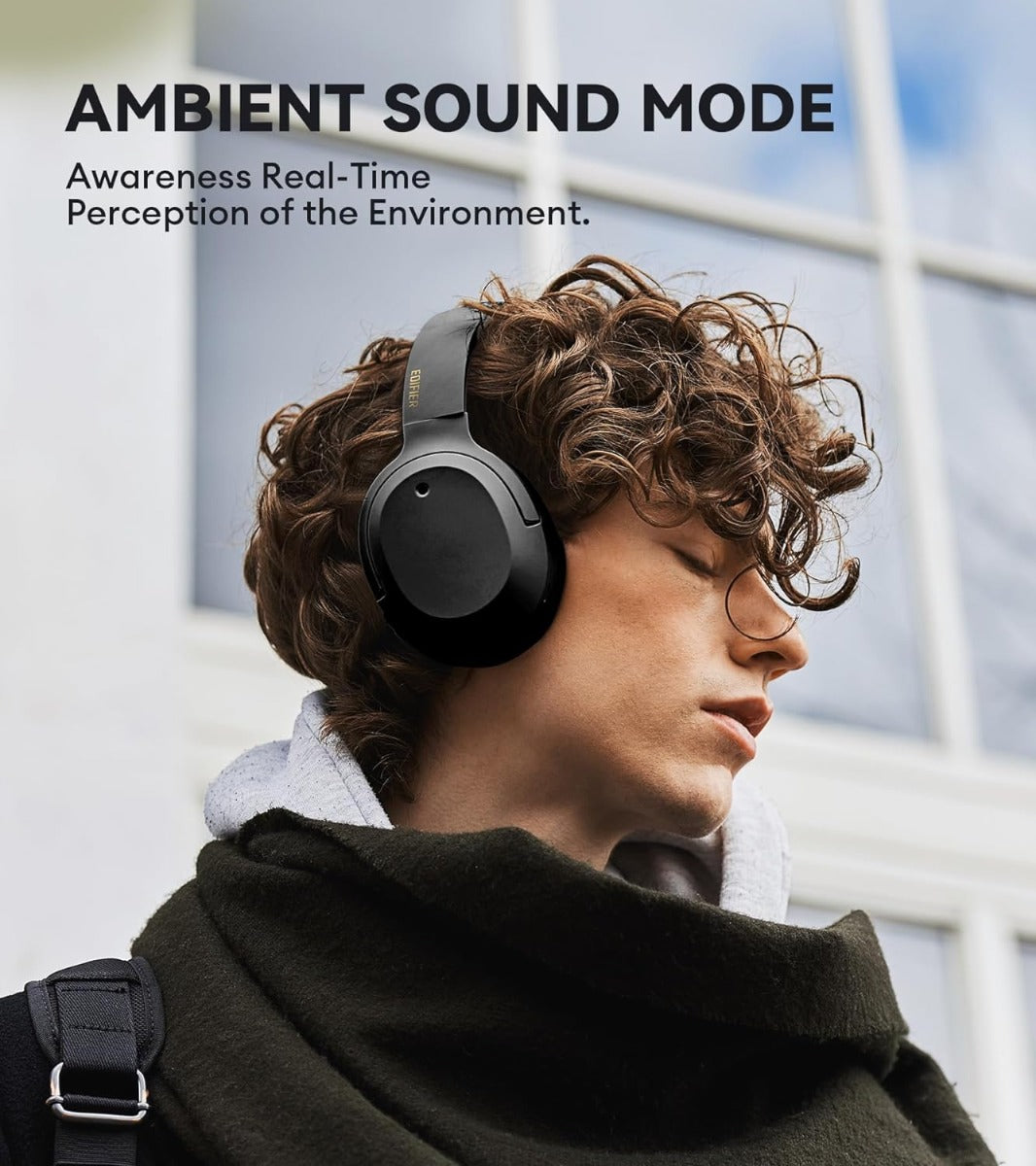 EDIFIER W820NB Plus Active Noise Cancelling Bluetooth Stereo Hi-Res Headphones  - Black
