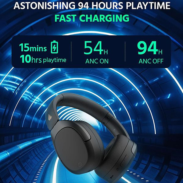 EDIFIER Wireless Bluetooth Over-Ear Active Noise Cancelation Headphones - Grey
