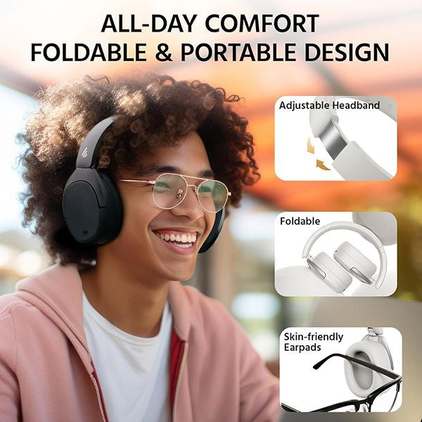 EDIFIER Wireless Bluetooth Over-Ear Active Noise Cancelation Headphones - Black
