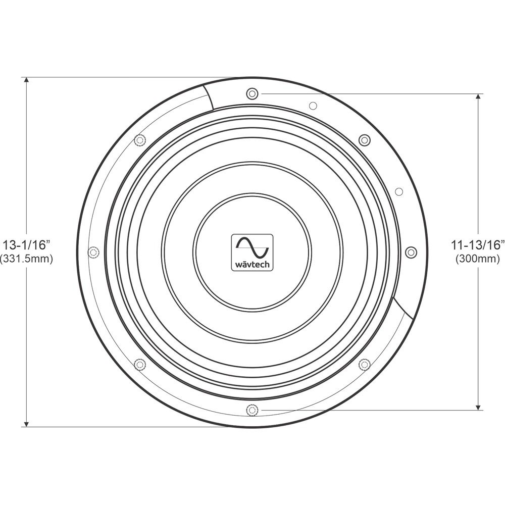 Wavtech thinPRO12-2 Shallow-mount 12" subwoofer Single 2-ohm Voice Coils