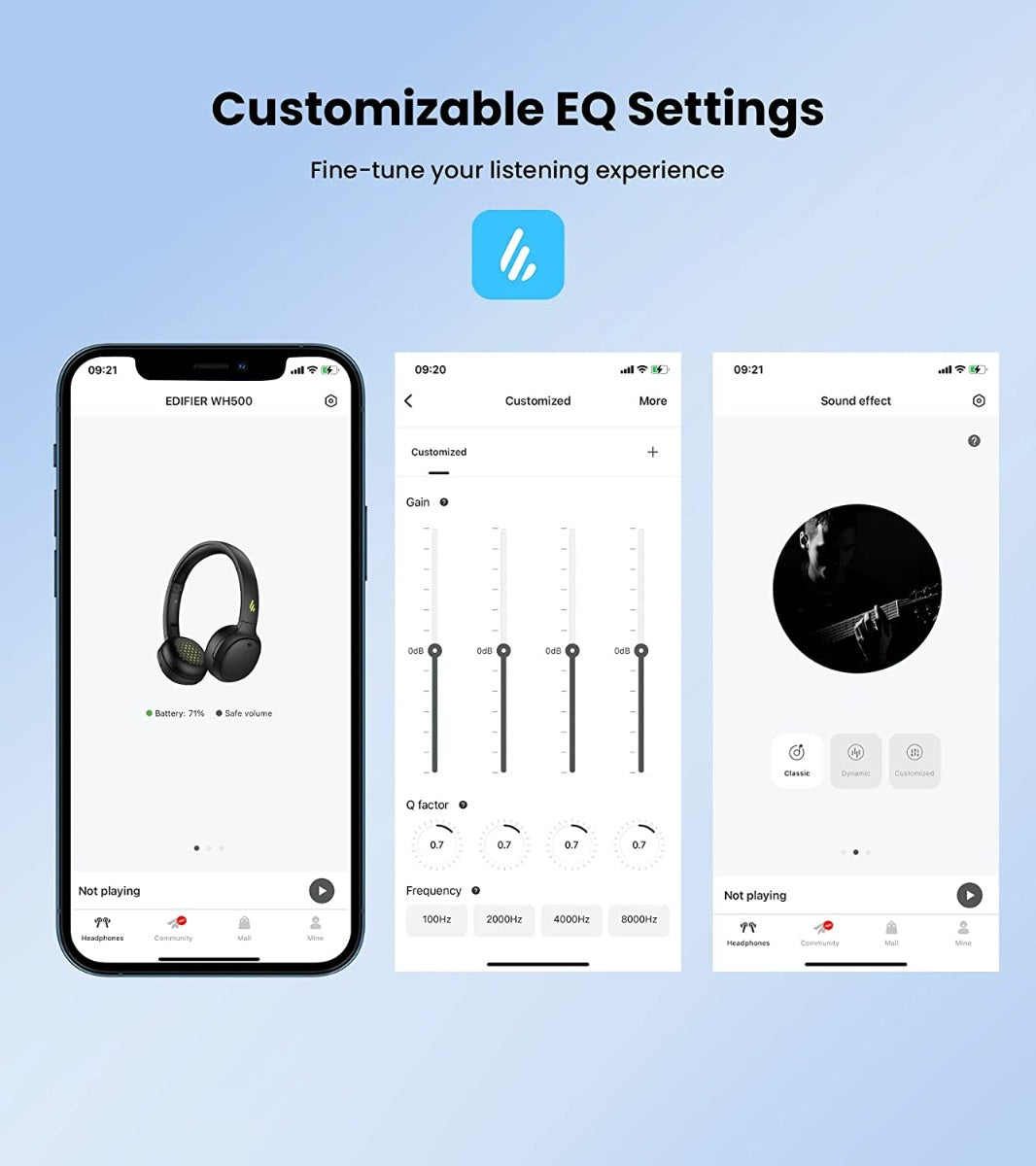 EDIFIER WH500 Wireless Bluetooth On-Ear Headphones - Black