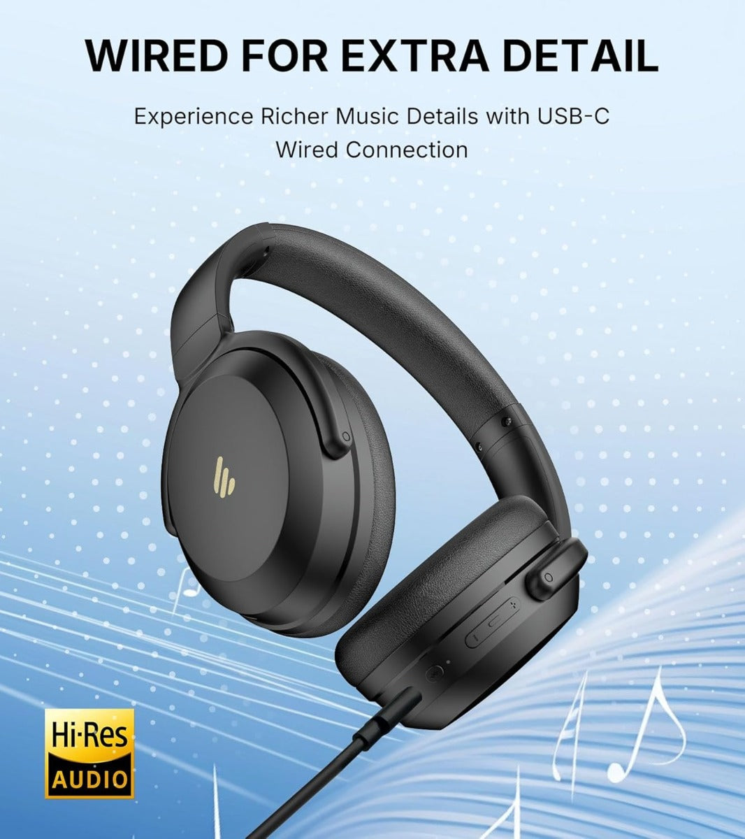 EDIFIER WH700NB Pro Wireless Over-Ear Headphones with ANC - Black