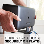 SANUS WSS52 Speaker Stand Designed for Sonos Five and Play: 5 Speakers Black - Single