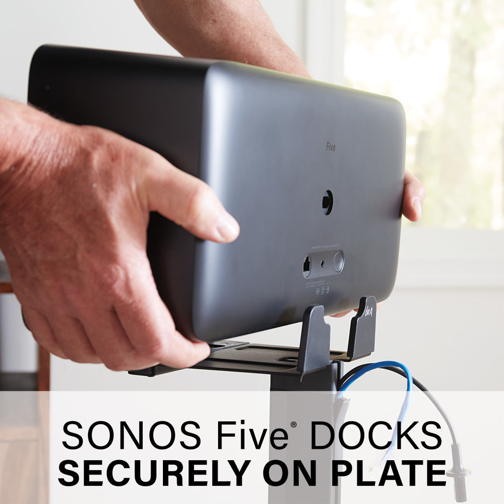 SANUS WSS52 Speaker Stand Designed for Sonos Five and Play: 5 Speakers Black - Single