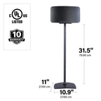 SANUS WSS52 Speaker Stand Designed for Sonos Five and Play: 5 Speakers Black - Single