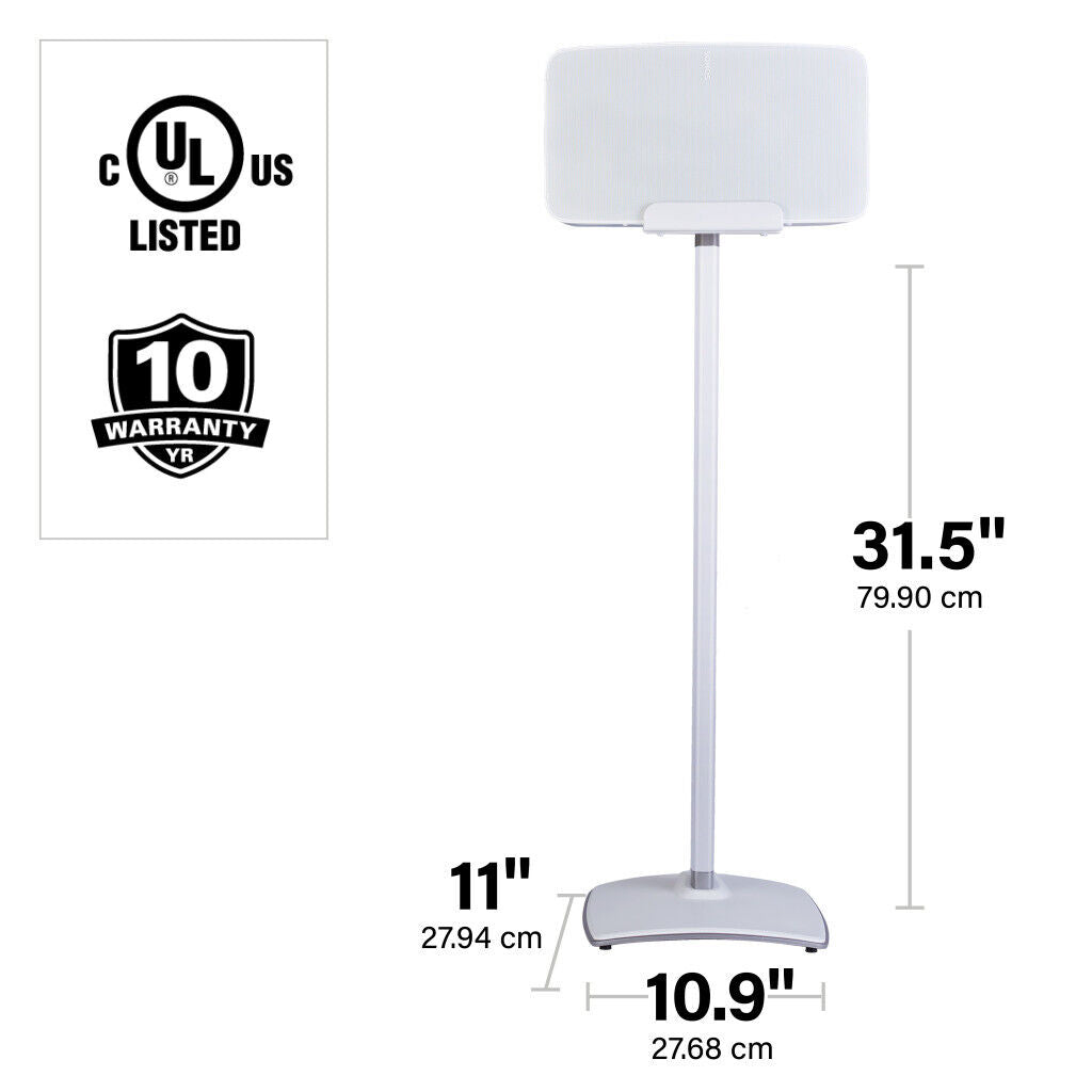 SANUS WSS52 Speaker Stand Designed for Sonos Five and Play: 5 Speakers White - Single