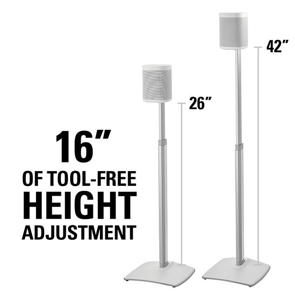 Sanus WSSA1-W2 SONOS Adjustable Height Stands for PLAY:1 & PLAY:3 - Wite  (Single)
