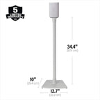 Sanus WSSE11-W2 SONOS Era 100 Fixed Height Speaker Stand - White Single