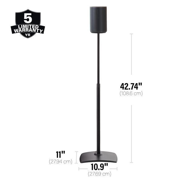 Sanus WSSE1A2-B2 SONOS Era 100 Height-Adjustable Stand - Black  Pair