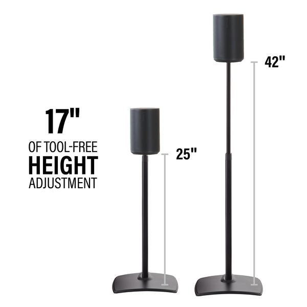 Sanus WSSE1A1-B2 SONOS Era 100 Height-Adjustable Stand - Black Single
