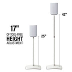 Sanus WSSE1A1-W2 SONOS Era 100 Height-Adjustable Stand - White Single