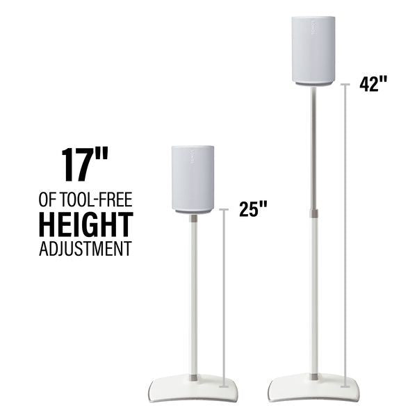 Sanus WSSE1A2-W2 SONOS Era 100 Height-Adjustable Stand - White Pair