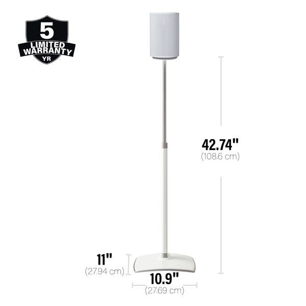 Sanus WSSE1A1-W2 SONOS Era 100 Height-Adjustable Stand - White Single