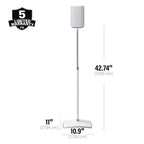 Sanus WSSE1A2-W2 SONOS Era 100 Height-Adjustable Stand - White Pair