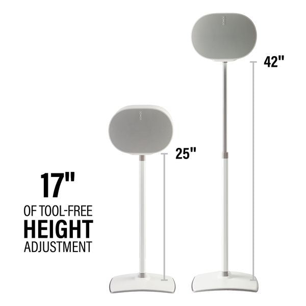 Sanus WSSE3A1-W2 SONOS Era 300 Height-Adjustable Stand - White Single