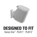 Sanus WSWM21-W2 Speaker Wall Mount for Sonos Speaker for ONE, Play:1 & Play:3 (Pair) - Black
