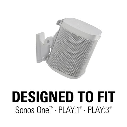 Sanus WSWM21-W2 Speaker Wall Mount for Sonos Speaker for ONE, Play:1 & Play:3 (Pair) - Black