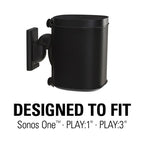 Sanus WSWM21-B2 Speaker Wall Mount for Sonos Speaker for ONE, Play:1 & Play:3 (Pair) - Black