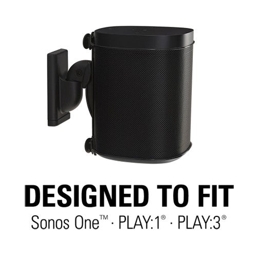 Sanus WSWM21-B2 Speaker Wall Mount for Sonos Speaker for ONE, Play:1 & Play:3 (Pair) - Black